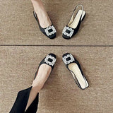 Advbridge Closed Toe Sandals Female Shoe All-Match 2024 Women's Med Clear Heels Girls Bow New Medium Comfort Beige Block Square Summer Ret