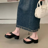 ADVBRIDGE  -  White Flip Flops Woman Slippers Black Chunky Platform Heels Sandals Summer Ladies Shoes Pink Sandalias De Mujer 2025