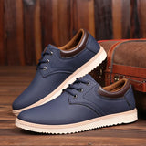 ADVBRIDGE  -   Men Leather Casual Shoes Platform Brand Comfortable Flat Shoes for Men Trendy Men Sneaker Oxfords Shoes Zapatos De Hombre