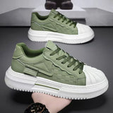 ADVBRIDGE  -  Handmade Man Casual Shoes Natural Leather Platform Sneakers Retro Men's Sport Shoes Outdoor Camping Waliking Trainers Male 2025
