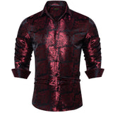 Advbridge New Luxury Silk Designer Men's Shirt Long Sleeve Social Button Down Collar Dress Shirts Blouse Prom Party Men Clothing