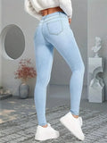 Advbridge Women Stretch Skinny Jeans Lady Slim Fit Pencil Jeans Girls Leggings Straight Leg Denim Pants Blue Gray Black Sexy Long Trousers