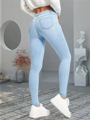 Advbridge Women Stretch Skinny Jeans Lady Slim Fit Pencil Jeans Girls Leggings Straight Leg Denim Pants Blue Gray Black Sexy Long Trousers