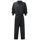 Advbridge Fashion Men Jumpsuits Solid Color Lapel Long Sleeve Casual Cargo Clothes Overalls Male Rompers Streetwear Girdle Waist Siamese