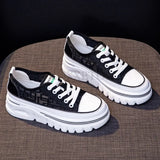 Advbridge Leather Thick Sole Mesh Sponge Cake Sole Shoes Breathable Comfortable Casual and Versatile Women Sports Shoes