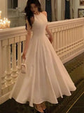 Advbridge France Vintage Halter Evening Party Long Dresses for Women Solid Sleeveless A-line Princess Wedding Prom Robe New Spring Vestido