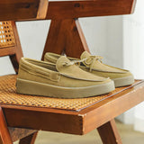 ADVBRIDGE  -  Autumn New Style Suede Casual Shallow Mouth Single Shoes for Men Fashion Trendy Slip on Comfortable Lace Up Chunky Sneakers