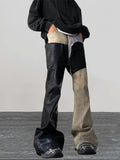 Advbridge 2024 Y2K Fashion Coating waxing Patchwork Old Baggy Flare Jeans Pants Men 90s Clothes Vintage Long Trousers Pantalones Hombre