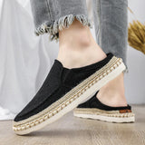 ADVBRIDGE  -  Linen Sewing Men's Casual Shoes Comfy Lightweight Summer Loafers Men Espadrilles Flat Slip-on Driving Shoes Man  Fishermen Shoes