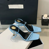 ADVBRIDGE  -  7cm Stiletto Heel Sandals Blue Belt Heels Party Dress Shoes Woman Burgundy Sandals  Summer Stilettos Mujer 2025 Tendencia