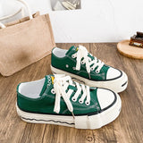 ADVBRIDGE  -  Unisex High-Top Vulcanized Canvas Sneakers Solid Green/Black Lace-Up All-Season Student Casual Shoes Low Top Skate Shoes