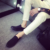 Advbridge Slip-on Shoes Cool Young Man Street Pure Black Footwear Breathable Flat Mens Casual Shoes Plus Size 45