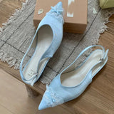ADVBRIDGE  -  Satin Luxury Pointed Toe Mules Women Slides Butterfly-Knot Shallow Elegant Dress Shoes 2025 Summer Slingback Sandals Ladies