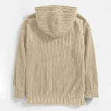Advbridge Autumn Winter Men's Sweatshirts Thickened Corduroy Long Sleeve Solid Kangaroo Pocket Shoulder Hoodie