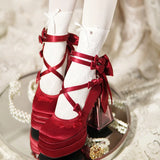 Advbridge French Fairy Lace-Up Single Shoe Ballet Thick With Lolita Design Sense Of Minority Evening Gentle Evening Wind Pumps
