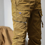 Advbridge Spring and autumn American retro Cargo pants men's bound feet fashion brand loose heavy weight washing large pocket casual pants