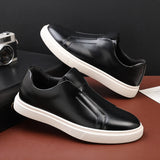 Advbridge Fashion Men's Skateboard Shoes Sneakers Men Casual Slip-on Leather Shoes Loafers Mens Outdoor Driving Flats