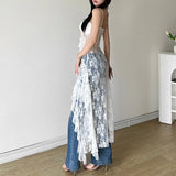 Advbridge Women Dress Sexy Patchwork Mesh Strapless Irregular Waist Ruffled Split Black Dresses 2024 Fashion Night Party Vestidos