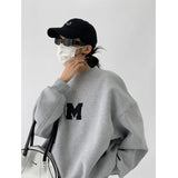 Advbridge Harajuku Fashion Casual Letter Printing Compound Round Neck Y2k Hoodie Women Korean Version Simple Style Gothic Loose Trend Tops