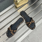 ADVBRIDGE  -  Summer New Brand Women Slipper Fashion Slipper Leopard Print Flip Flops Flat Heel Outdoor Dress Vaction Casual Flip Flops