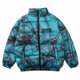 Advbridge Flowers Printing Mens Down Jackets Casual High Quality Parkas Hip Hop Double-sided Wear Winter Coats Men's Clothing
