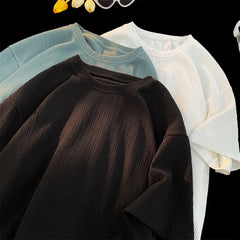 ADVBRIDGE  -  Men's Ice Silk Short Sleeve T-shirt Summer Thin Style Loose Fit Round Neck Quick Dry Sports Casual Half Sleeve Body Top Q42