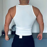 Advbridge Sexy Vest Men Sleeveless Half Open Zipper Slim T-shirt Spring Summer Fitness Muscles Sport Training Tight Fit Tank Top Clothing