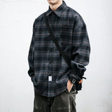 Advbridge Shirts for Men Chic Long Sleeve Casual Spring Autumn Daily Streetwear All-match Japanese Style Plaid Retro Fashion Outerwear