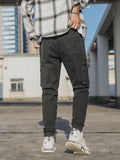 Advbridge Spring Autumn Multi-Pockets Cargo Jeans Men Black Blue Denim Jogger Pants Male Baggy Jean Trousers Plus Size 6XL 7XL 8XL