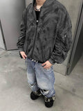 Advbridge Inkjet Wrinkle Design Short Jacket Men's Casual Silhouette Jacket Vintage Luxury Men Winter Jacket