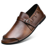 Advbridge Men Loafers Male Comfortable Driving Shoe Genuine Leather Men Casual Soft Flats Non-Slip Mens Walking Shoes Mens Slip on Shoes