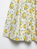 ADVBRIDGE  -  Women Apricot with Orange Floral Print Bow Lacing Up Strap Sling Dress French Style Retro Summer Short Dresses Holiday Robe