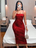 ADVBRIDGE  -  Fashion Side Split Maxi Dress Summer Women Sexy Sleeveless Bodycon Backless Robe Female Spaghetti Strap Party Club Clothing