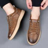ADVBRIDGE  -  Casual Leather Shoes Men's 2025 Spring New Soft Leather Cowhide Mens Shoe Soft Sole Versatile Daily Board Shoes Men Loafers male
