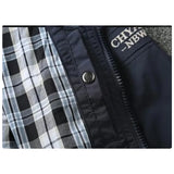 Advbridge Men Business Jacket Spring Autumn Casual Slim Fit Mens Outerwear Male Coat Bomber Jacket for Men Double Layer Workwear Shirt