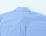 ADVBRIDGE  -  Blue Striped Two-piece Set Women Long Sleeve Pocket Blouse+Drawstring Pants Sets Spring New Fashion Casual Poplin Trouser Suits