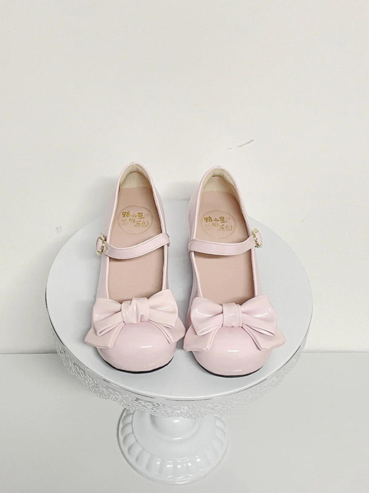 Advbridge Sweet Bow In Single Shoes For Girls With Thick Heels Round Heads Cute Jk Student Versatile Lolita Girls' Tea Party Single Shoes