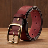 Advbridge Thick Cowhide Copper Pin Buckle Real Genuine Leather Belt For Jeans Fashion Casual Belt Men Waistband Retro Luxury Male Strap