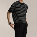 ADVBRIDGE  -  Outfit Striped Contrast Male T-Shirts Graphic Cool Tee Shirt High-Quality Oversized Comfortable T Shirt Comfort Soft Q274