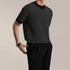 ADVBRIDGE  -  Outfit Striped Contrast Male T-Shirts Graphic Cool Tee Shirt High-Quality Oversized Comfortable T Shirt Comfort Soft Q274