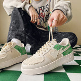 Advbridge Sewing Men Sneakers Round Toe Lacing Suede Light Flat Shoes Low Top Luxury Fashion Comfortable Running Vulcanize Shoes Men