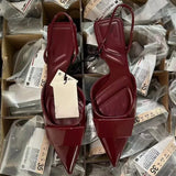 Advbridge 2025 Spring Elegant Pointed Women Flats Luxury Designer Flat Platform Shallow Slingbacks Casual Back Strap Fashion Ladies Shoes
