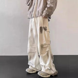 Advbridge Splash Ink Tie Dye Hanging Work Clothes Jeans for Men and Women Trendy American Hip-hop Loose Straight Leg Pants Instagram Style