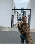 Advbridge  Autumn Winter Chic Luxury Short Soft Thick Warm Hairy Shaggy Faux Fur Coat Women with Hood Zipper Fluffy Jacket 2024