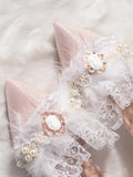 Advbridge Victoria Elegant CLA Series Daily Lolita Gold Style Versatile Pointed Satin High Heels Luo Shoes Wedding Shoes