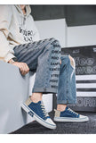 ADVBRIDGE  -  spring men's canvas shoes slip on flat outdoor men sneakers lightweight driving loafers breathable male casual canvas shoes
