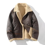 Advbridge PU Jacket Men's Autumn Winter Thickening High-end Brand Leather Jacket / Plus Velvet Thickening Fashion Large Size Khaki Man