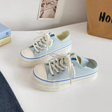 ADVBRIDGE  -  Girls white Light brown SneakersDesigner Canvas Shoes Women Low Top Sneakers Wide Toe Lace Up Trainers Shoes  Comfortable