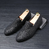 ADVBRIDGE  -  Men Loafers Shoes British Fashion Round Head Leather Shoes Korean Version Sequins Men's Shoes Plus Size 46 47 48