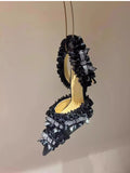 Advbridge 2025 New High end Pointed Single Shoes Sexy Diamond Bow Decoration Lace e Fashion Versatile High Heel Sandals